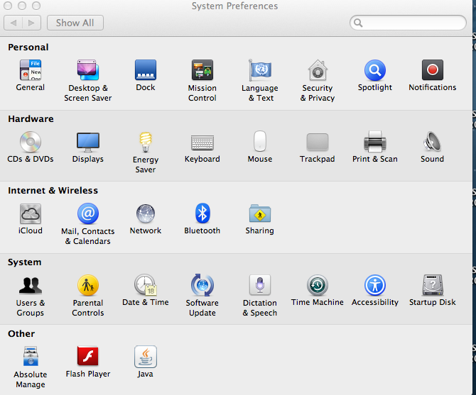 System Preferences